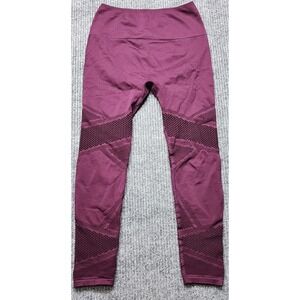 Fabletics Womens Small Burgundy Seamless Mesh Panel Yoga Leggings LG1933900-6810